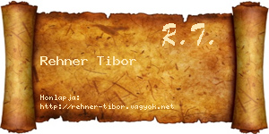 Rehner Tibor névjegykártya